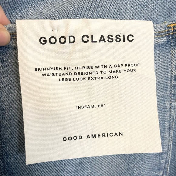 Good American Good Classic Distressed Straight High Rise Crop Jeans Size 18 NWT - Picture 13 of 16